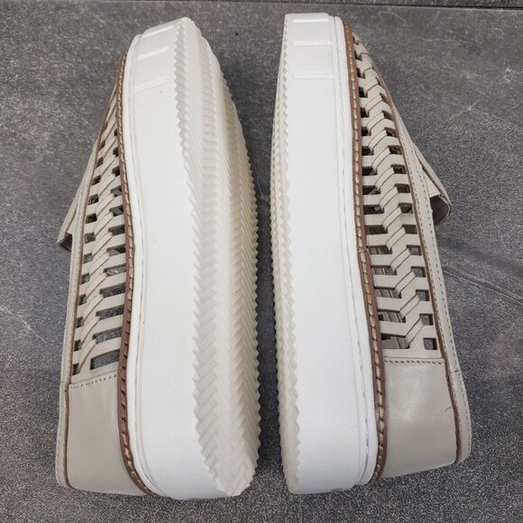 Vince Camuto Shoes Womens 5 M Cream Woven Slip-On Romeen Platform Sneakers - Picture 5 of 12